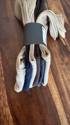 6 neue gerippte Socken aus 100% Baumwolle