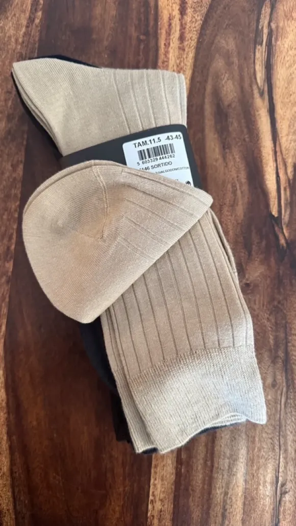6 neue gerippte Socken aus 100% Baumwolle