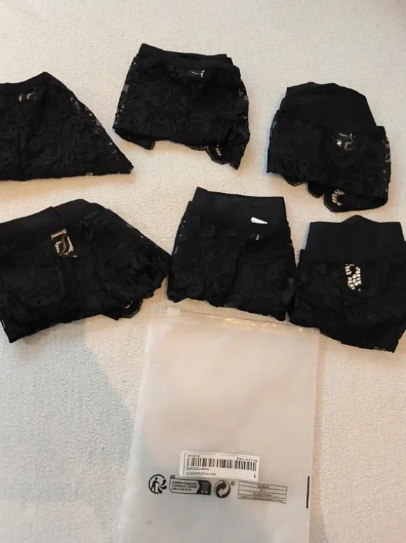 6 NEUE Slips Shein schwarz Spitze