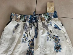 🎀 Sommerhose Baumwolle Leinen Mix weites Bein gr M/L Blumen Luftig angenehmer Stoff Neu🎀