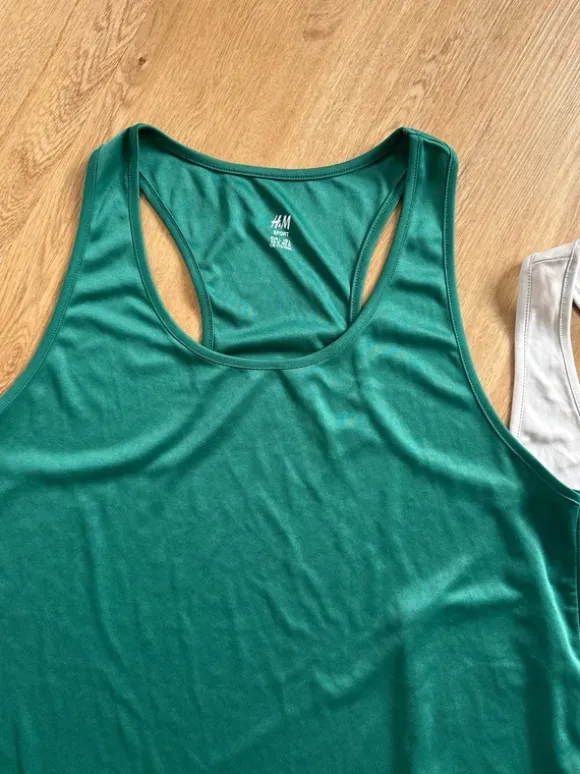 2 Sporttops / H&M / Gr. L / grün & beige