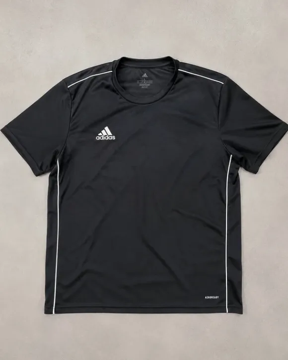 Adidas Aeroready Sport T-Shirt Black White Vintage Y2K Size L