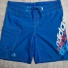 Adidas Badeshorts Gr.M Netzfutter Blau Polyester Badehose