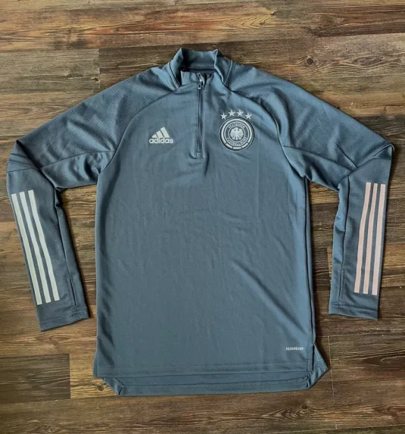 Adidas DFB Trainingsoberteil | Quarter-Zip | Grau | Size: S |