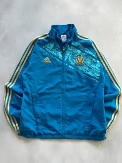 Adidas Olympique Marseille Track Jacket Blau Größe M Vintage Y2K