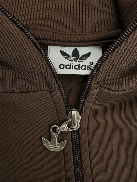 adidas Originals Firebird Trainingsjacke – Braun / Gold – Trefoil – Größe S