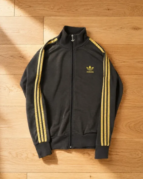 adidas Originals Firebird Trainingsjacke – Braun / Gold – Trefoil – Größe S