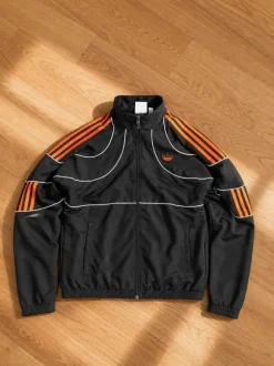 adidas Originals Trainingsjacke – Schwarz / Orange – Trefoil – Größe S