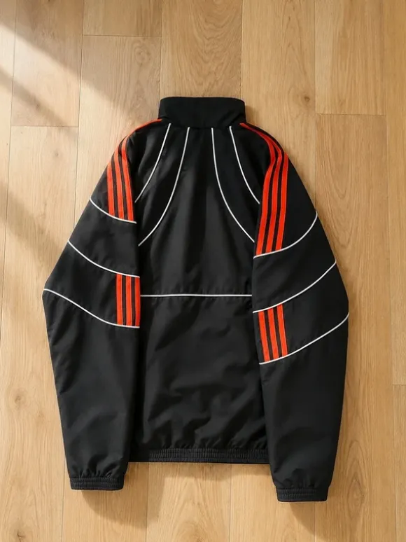 adidas Originals Trainingsjacke – Schwarz / Orange – Trefoil – Größe S