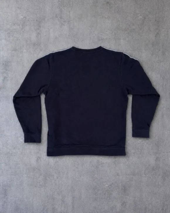 Adidas Oversized Sweatshirt Navy Blue Y2K Streetwear Vintage 90s 00s Crewneck Baggy Pullover Unisex