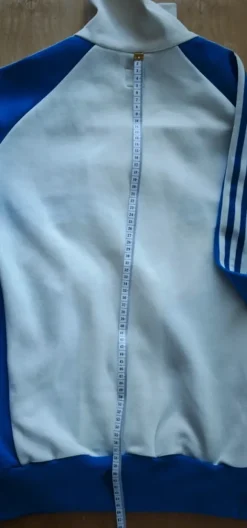 Adidas Retro Trainingsjacke sehr gut deutsche Größe L US-Größe M weiß blau