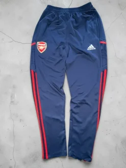 Adidas Trackpants | Open Leg | L | Dunkelblau Rot | Vintage Y2K Arsenal