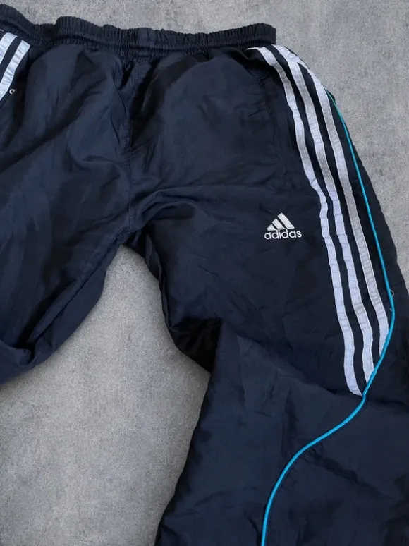 adidas Vintage Trackpants Black/Blue – Y2K & Pashamin Style