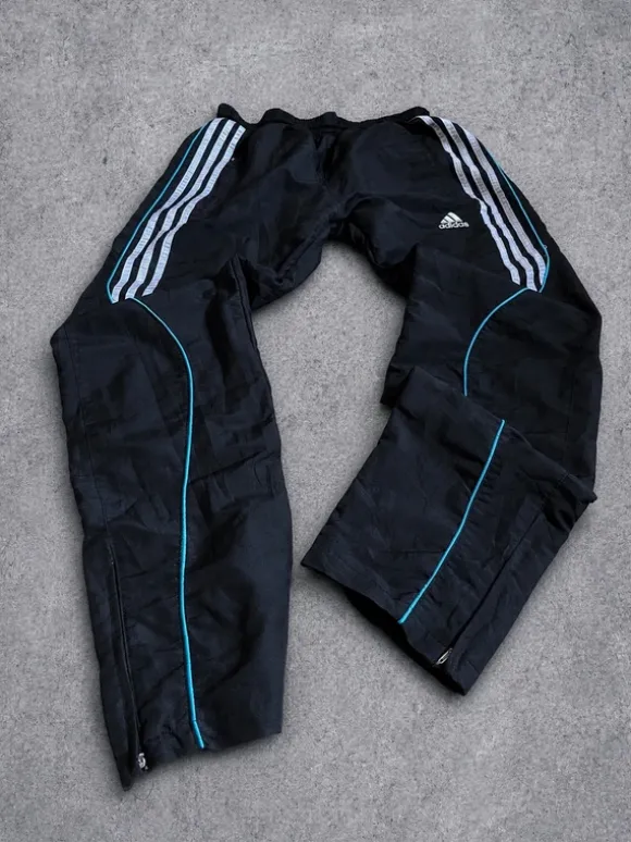 adidas Vintage Trackpants Black/Blue – Y2K & Pashamin Style