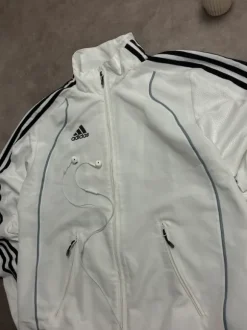Adidas Vintage Windbreaker Track Jacket Weiß/Schwarz – Y2K Trainingsjacke Retro | 2000s