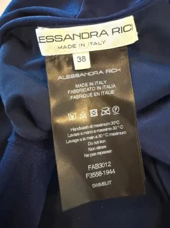 Alessandra Rich Luxuriöser Badeanzug XS 34 Neu Blau