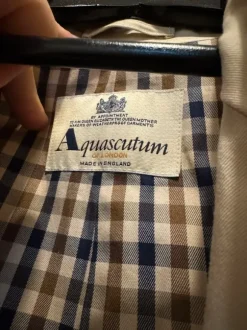 Aquascutum Trenchcoat / Carcoat - Größe L - Club Check