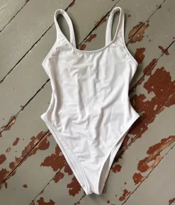ASOS Badeanzug, rückenfrei, weiß