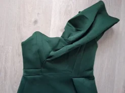 ASOS One-Shoulder Kleid Dunkelgrün Größe 40