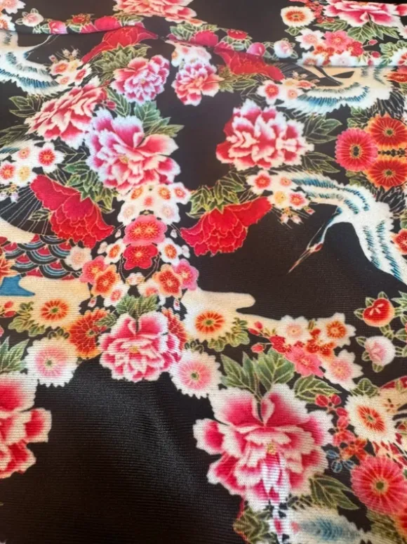 ASOS Swim Badeanzug Mesh Blumenprint Schwarz Gr. 38 B/C
