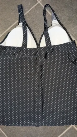 Badeanzug Tankini Größe 44 blau mit weißen Punkten Dots