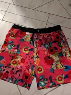 Badehose mit Tasche Blumenmotiv