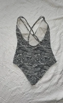 Badpak zebra wit marineblauw