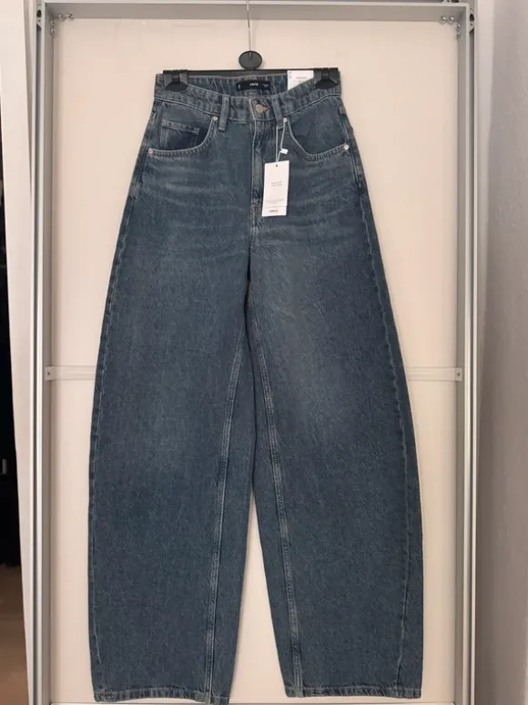 Balloon-Jeans mit mittlerer Bundhöhe