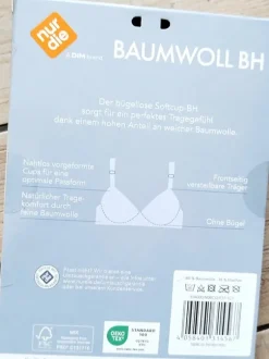 Baumwolle BH -Gr. 90 C - von Nur die - Neu