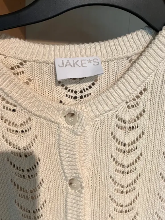Baumwollsrickjacke kurzarm Gr.40 creme/beige