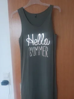 Beachkleid Sommerkleid hoher Schlitz khaki only M
