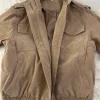 Beige Bomberjacke in Wildlederoptik | Größe XS | Neu