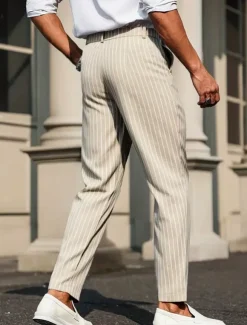 Beige Herren Anzughose / Old Money Style / Elegant Fit