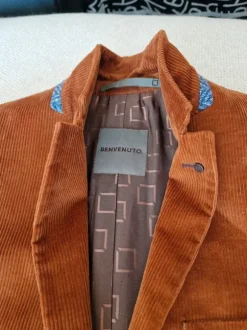 Benvenuto Blazer Sakko M 48 Cordjacke Cord Jacke Cognac braun orange