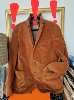 Benvenuto Blazer Sakko M 48 Cordjacke Cord Jacke Cognac braun orange