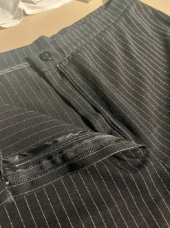 Black Baggy Pinstripe Striped Trousers