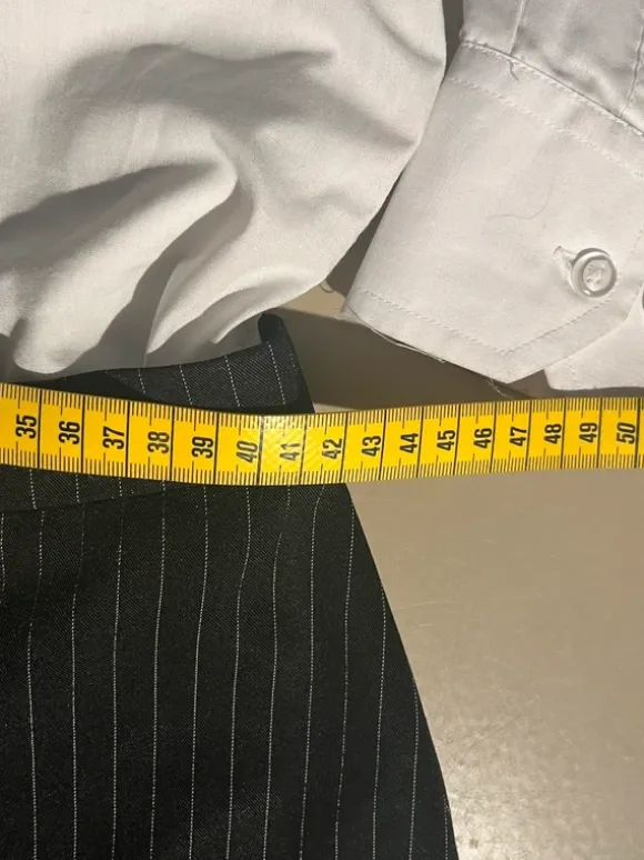 Black Baggy Pinstripe Striped Trousers