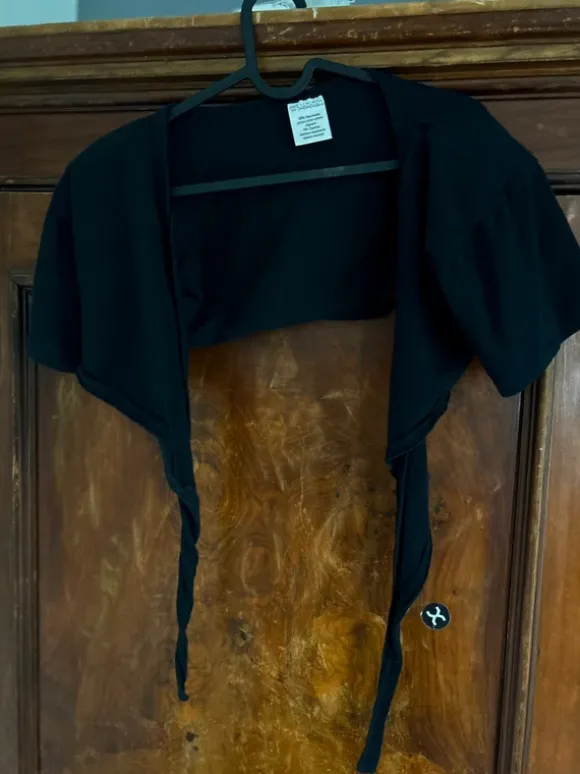 Black bolero with shoulder pads