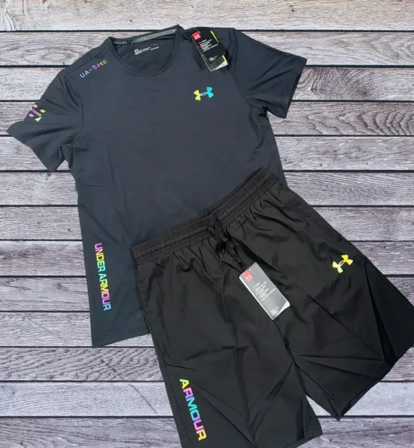 Black Under Armour Shirt & Shorts Set Size L