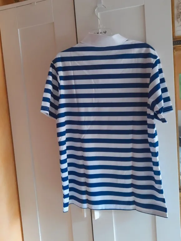 Blau weiß gestreiftes T Shirt Poloshirts