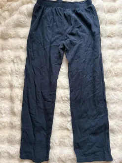 Blaue Musseline Hose Locker High Waist - Größe 40-42