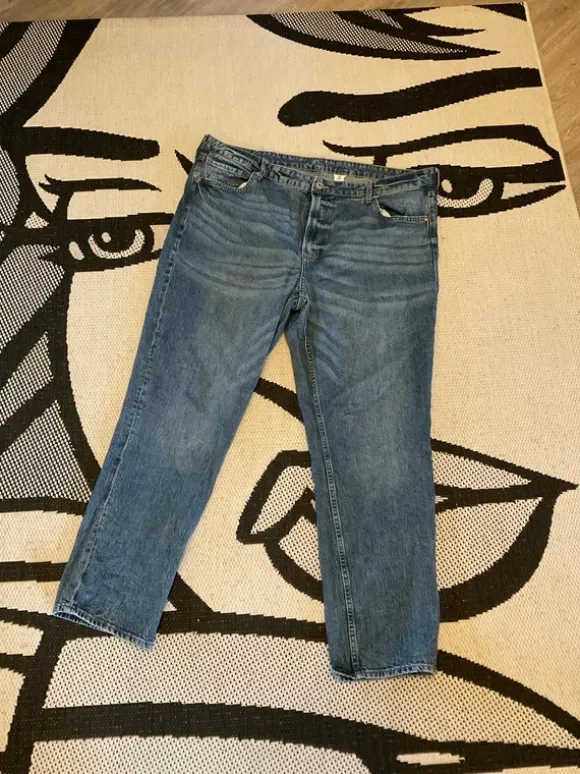 Blaue Slim Straight Jeans