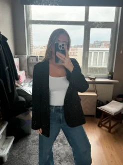 Blazer met strass-steentjes