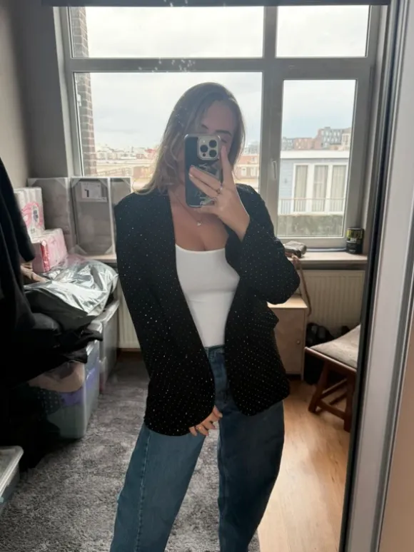 Blazer met strass-steentjes