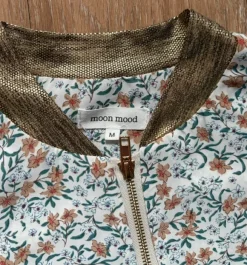 Blousonjacke mit Blumenmuster & Golddetails Gr. M