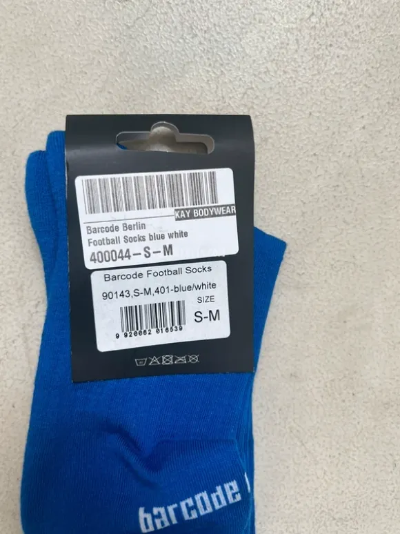 Blue Barcode Berlin football socks