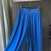 Bodenlange weite Sommerhose Kobaltblau