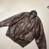 Bordeaux/bruin leren jas