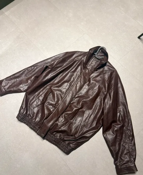 Bordeaux/bruin leren jas