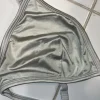 Bralette weiß Silber glänzend metallic